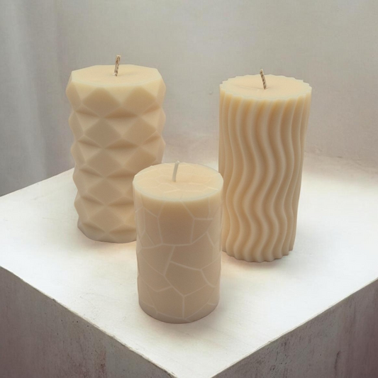 Lot de 3 Bougies Reliefs